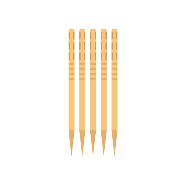 Icono de palillo de madera vector plano Palillo de selección Palillo de diente de madera aislado