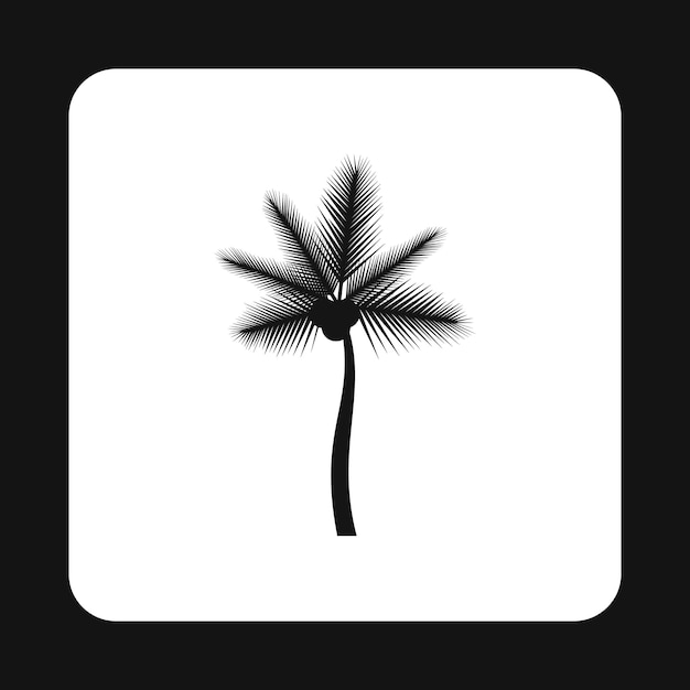 Icono de palma de coco en estilo simple aislado en ilustración vectorial de fondo blanco