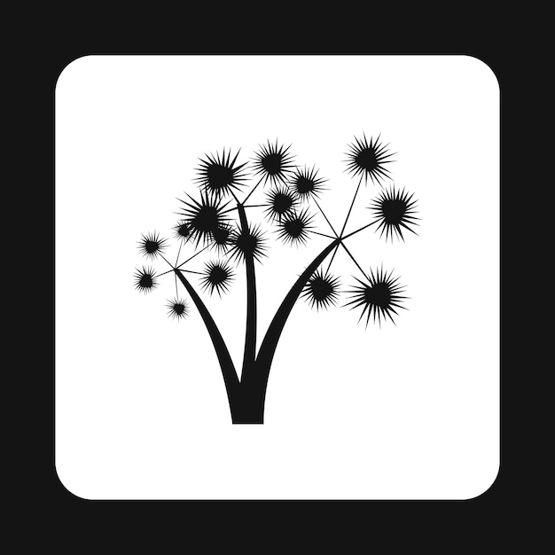 Icono de palma espinosa en estilo simple aislado en ilustración vectorial de fondo blanco