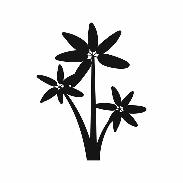 Icono de palmera en estilo simple aislado sobre fondo blanco Símbolo de flora