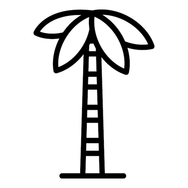 Icono de palmera natural Contorno de icono de vector de palmera natural para diseño web aislado en fondo blanco