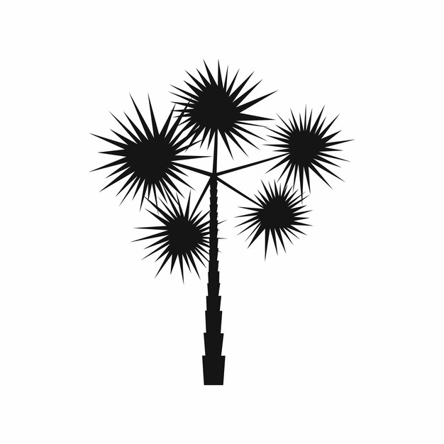 Vector icono de palmera tropical espinosa en estilo simple aislado sobre fondo blanco símbolo de flora