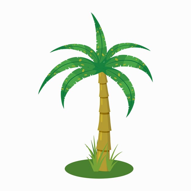 Vector icono de palmera única en estilo de dibujos animados aislado sobre fondo blanco