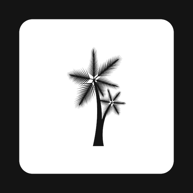 Icono de palmeras altas en estilo simple aislado en ilustración vectorial de fondo blanco