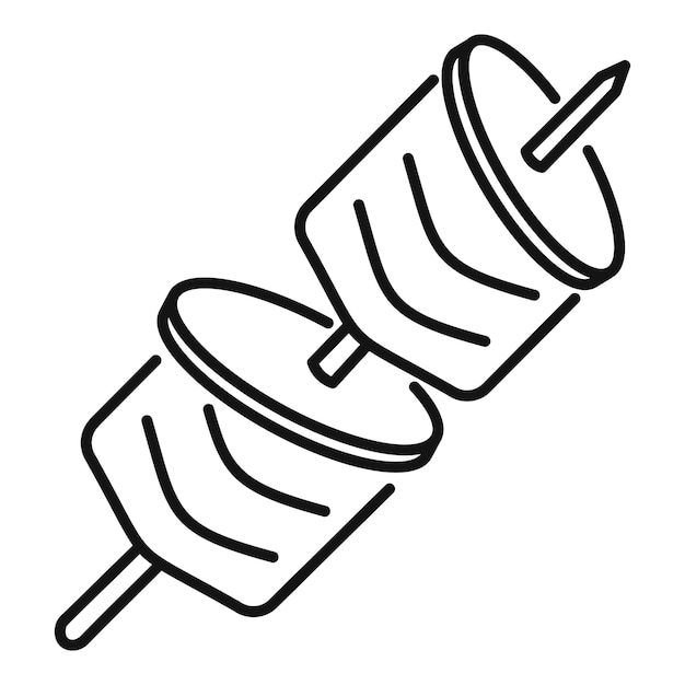 Icono de palo de barbacoa griego Contorno de icono de vector de palo de barbacoa griego para diseño web aislado sobre fondo blanco