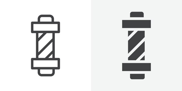 icono del palo del barbero signo vectorial de contorno