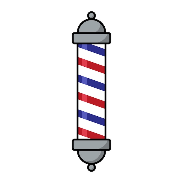 icono de palo de barbero vectorial negro sobre fondo blanco