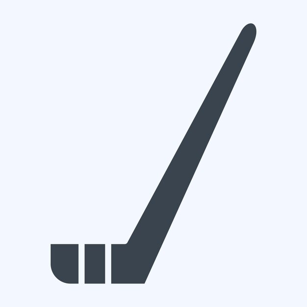 Icono de palo de hockey relacionado con el símbolo de hockey deportivo estilo glifo ilustración simple