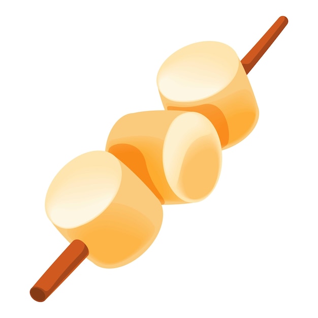 Vector icono de palo de madera de malvavisco icono vectorial de palo del palo de marshmallow para el diseño web aislado sobre fondo blanco