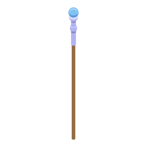 Icono de palo de mago Isométrico del icono de vector de palo de mago para diseño web aislado sobre fondo blanco