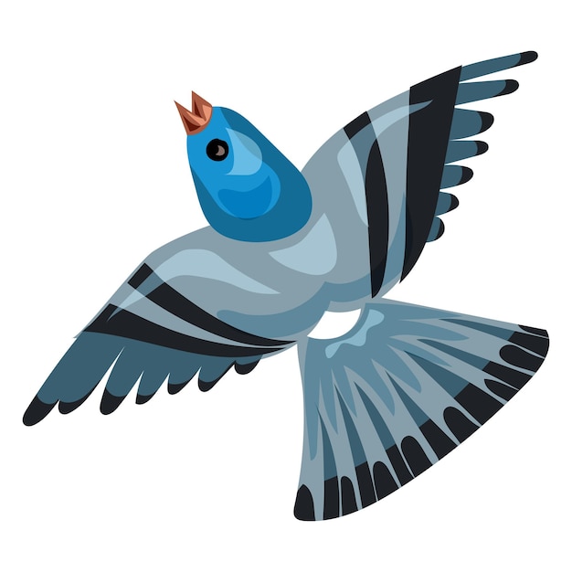Icono de paloma azul Caricatura de icono de vector de paloma azul para diseño web aislado sobre fondo blanco