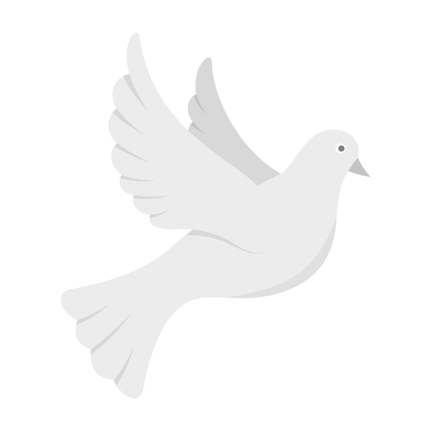 Icono de paloma blanca de la paz Ilustración plana del ícono vectorial de paloma branca de la paz para el diseño web