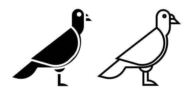 icono de paloma signo o símbolo en estilo glifo y línea aislado en fondo transparente Ilustración vectorialx9