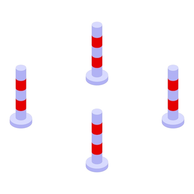 Icono de palos de atención de alcantarilla Isométrico de icono de vector de palos de atención de alcantarilla para diseño web aislado sobre fondo blanco