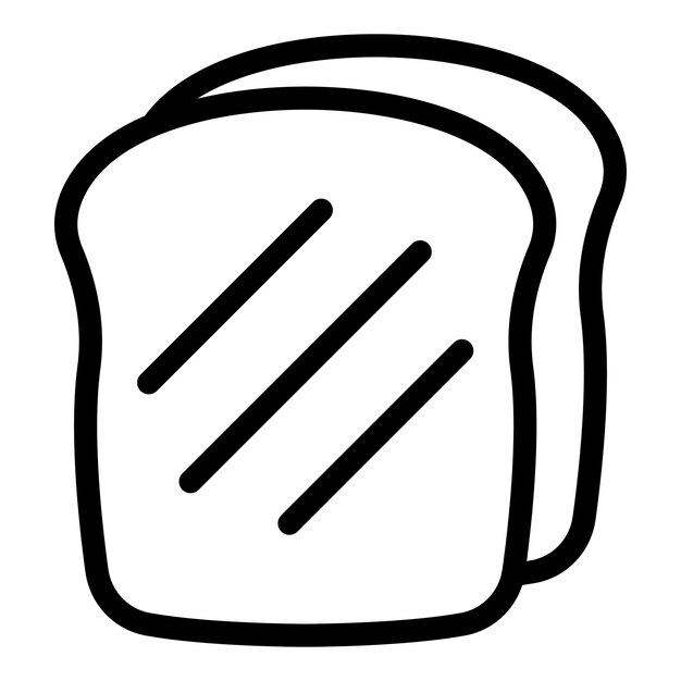 Icono de pan blanco Icono de vector de pan blanco de contorno para diseño web aislado sobre fondo blanco