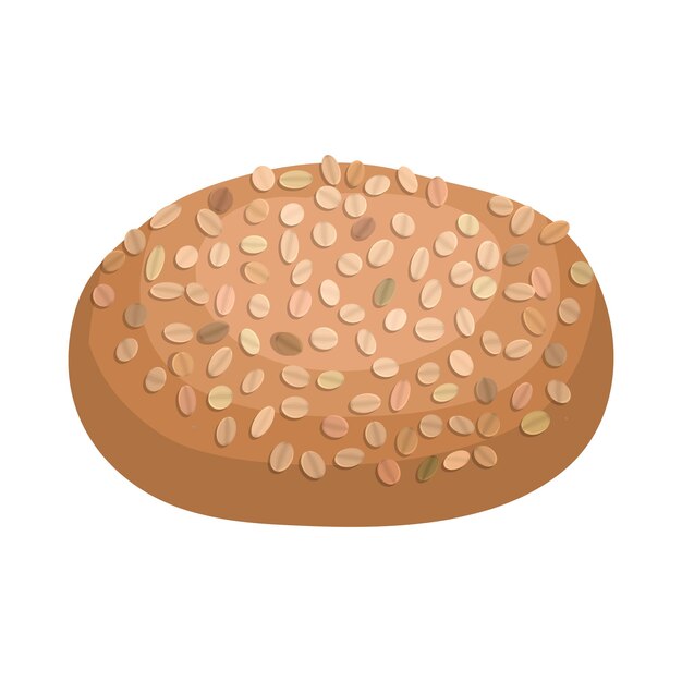 Vector icono de pan de centeno en estilo de dibujos animados sobre un fondo blanco