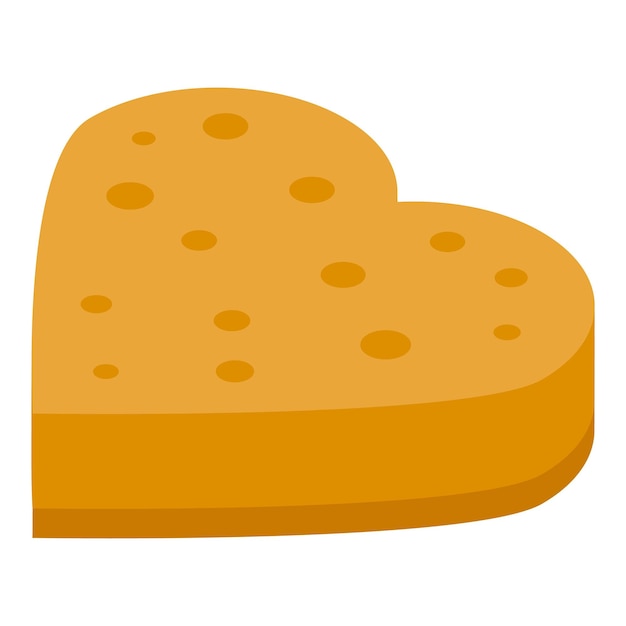 Vector el icono del pan en forma de corazón es el vector isométrico de la sopa de queso