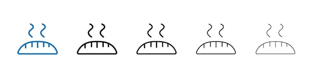 icono de pan fresco logotipo vectorial de esquema para el usuario web