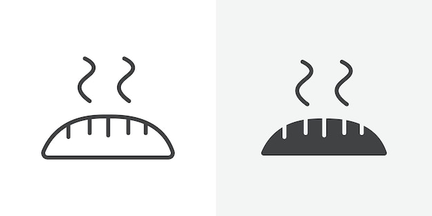 icono de pan fresco signo vectorial de contorno
