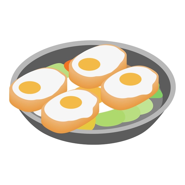 Icono de pan de huevo vector isométrico Fresco delicioso gyeran bbang Comida callejera tradicional coreana