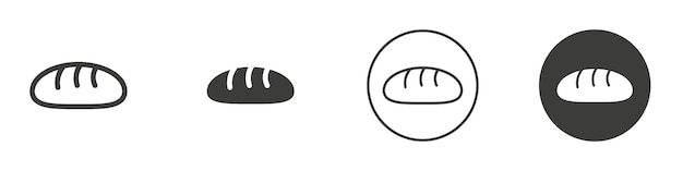Icono de pan Logotipo de vector de contorno sencillo