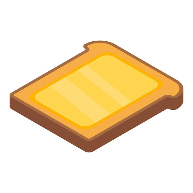 Icono de pan de mantequilla isométrico de icono de vector de pan de mantequilla para diseño web aislado sobre fondo blanco