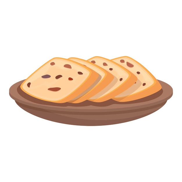 Icono de pan de nuez vector de dibujos animados Austria cocina pastel comida