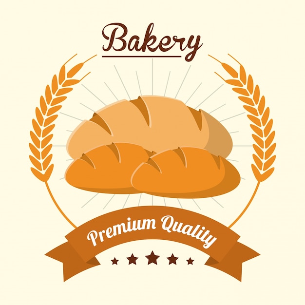 Icono de pan panadería guirnalda de alimentos