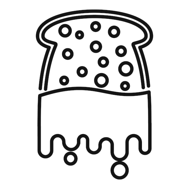 Icono de pan de pasta de chocolate vector de contorno Tarro para untar Crema de leche