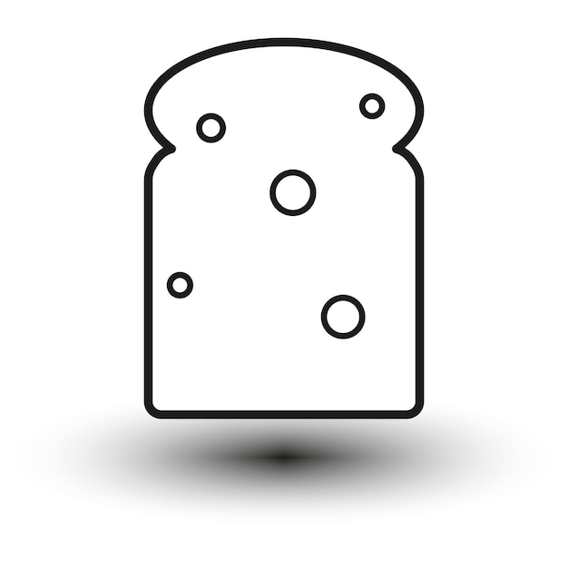 Ícono de pan en rebanadas Estilo de contorno monocromo Símbolo de comida de cocina Elemento de diseño minimalista