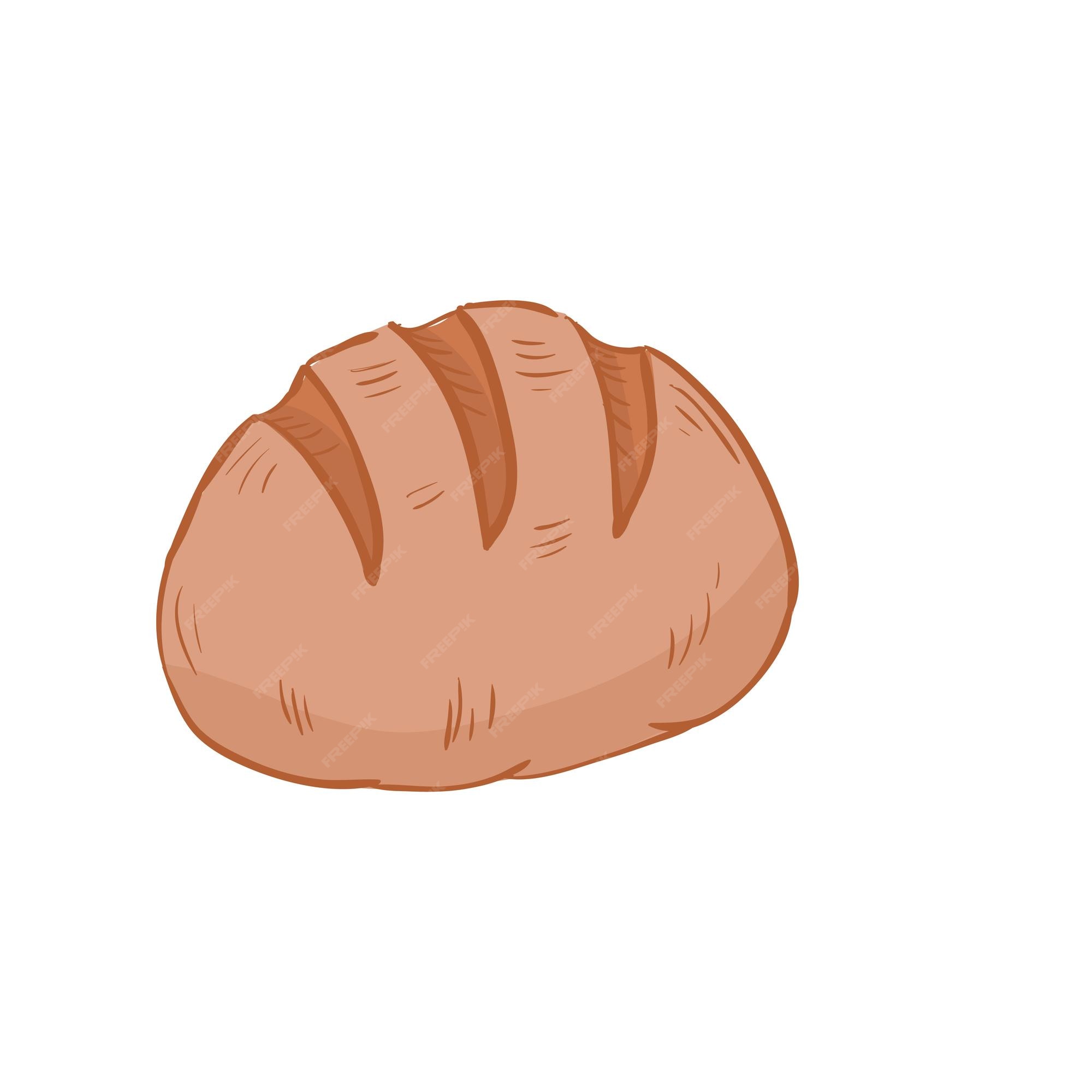 Icono de pan redondo en estilo plano resaltado en un fondo blanco para el menú de panadería o cafetería | Vector Premium Icono de pan redondo en estilo plano resaltado en un fondo blanco para el menú de panadería o cafetería | Vector Premium