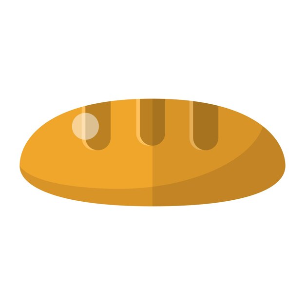 Icono de pan vector plano panecillo francés cena bagel