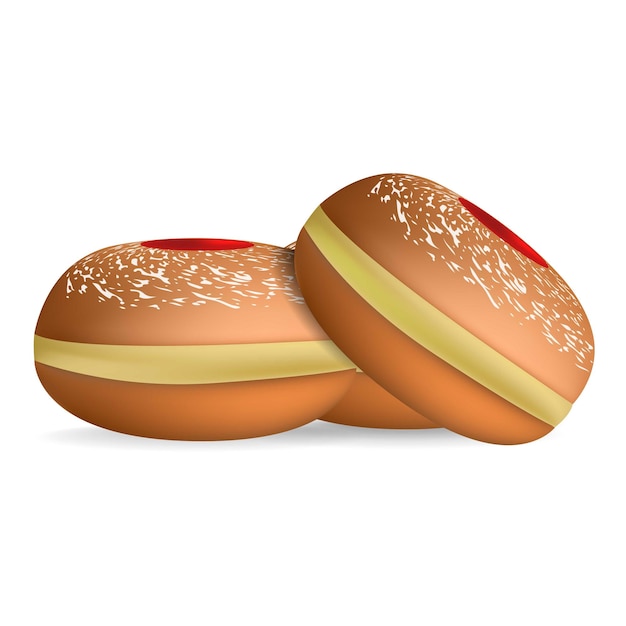 Icono de panadería dulce judía Ilustración realista del icono de vector de panadería dulce judía para diseño web aislado sobre fondo blanco