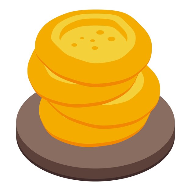 Icono de panadería de queso vector isométrico comida arroz menú de pan