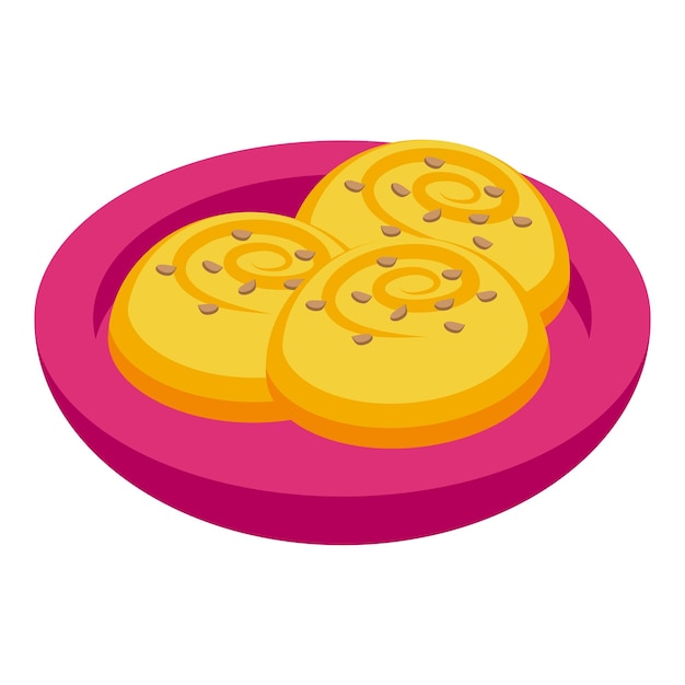 Vector icono de panadería vector isométrico pastel de comida plato de menú