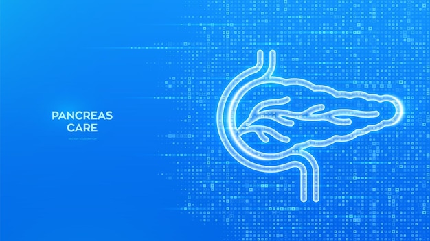 Icono del páncreas Cuidado y protección de la salud del páncrea Tratamiento de enfermedades pancreáticas agudas