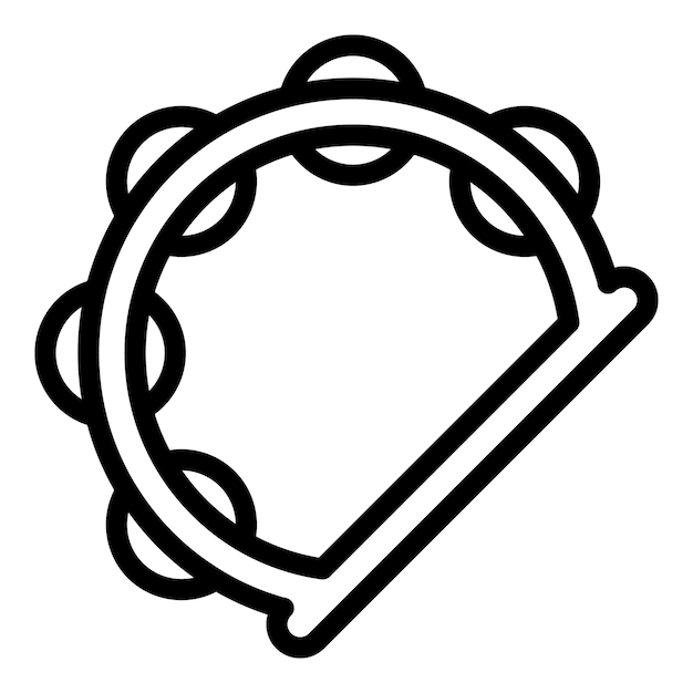 Icono de pandereta del festival Icono de vector de pandereta del festival de esquema para diseño web aislado sobre fondo blanco