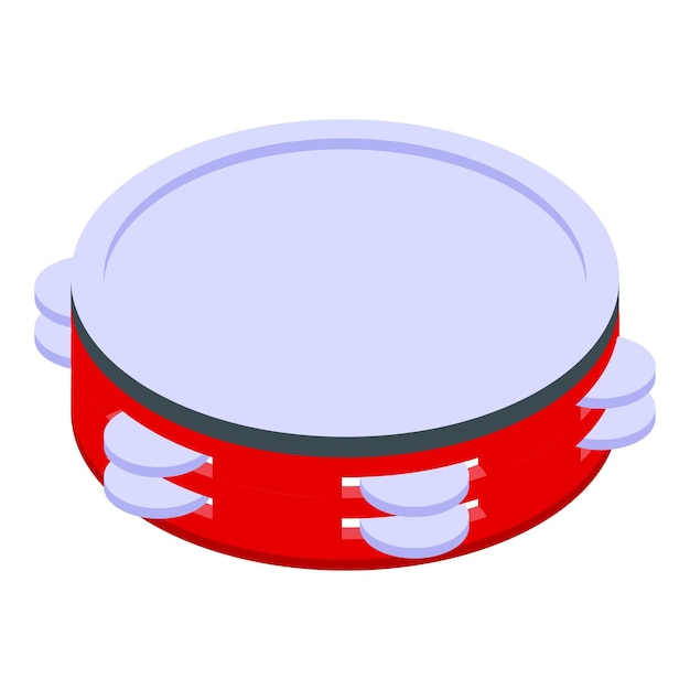 Icono de pandereta de fiesta Isométrico de icono de vector de pandereta de fiesta para diseño web aislado sobre fondo blanco