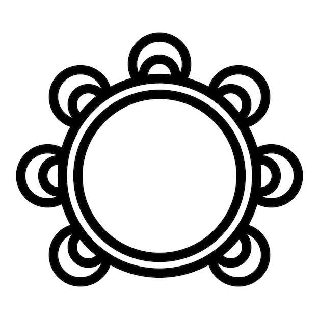 Icono de pandereta Icono de vector de pandereta de contorno para diseño web aislado sobre fondo blanco