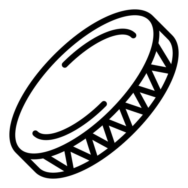 Icono de pandereta de melodía Icono de vector de pandereta de melodía de contorno para diseño web aislado sobre fondo blanco