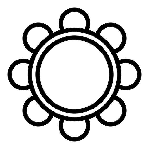 Icono de pandereta de orquesta Contorno de icono de vector de pandereta de orquesta para diseño web aislado sobre fondo blanco