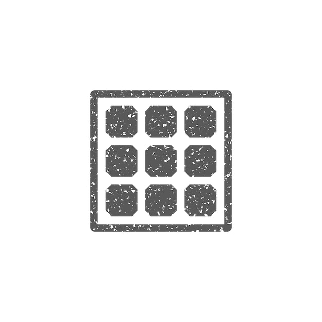 Icono de panel de células solares en la ilustración de vector de textura grunge