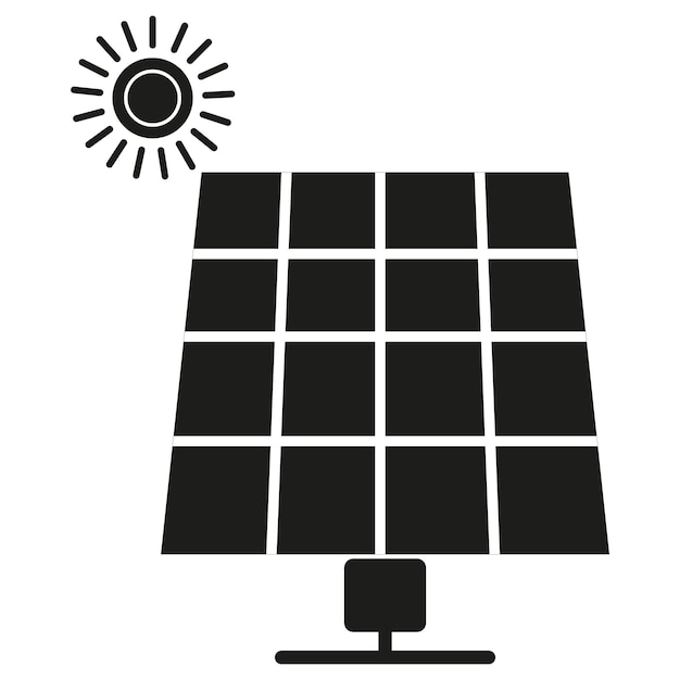 Icono de panel solar. Concepto de energía renovable. ilustración vectorial