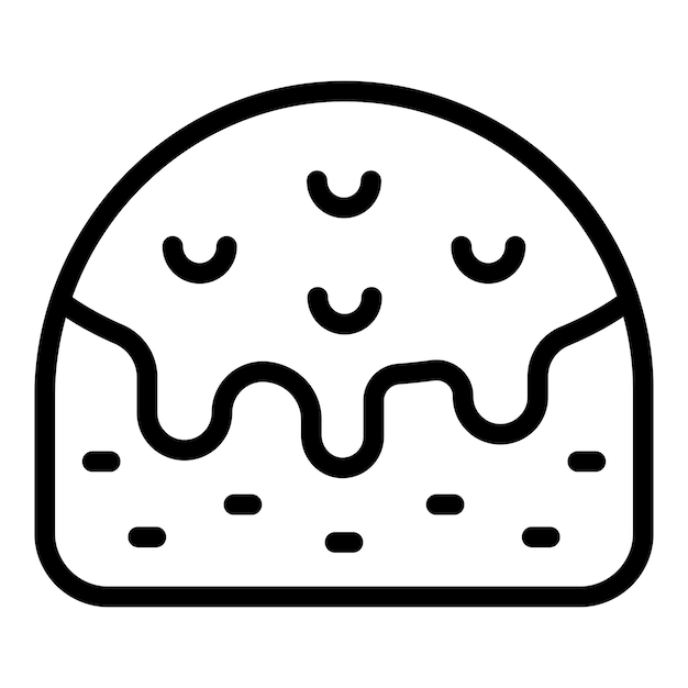 Icono de panettone de chocolate vector de contorno pastel comida rebanada de pan