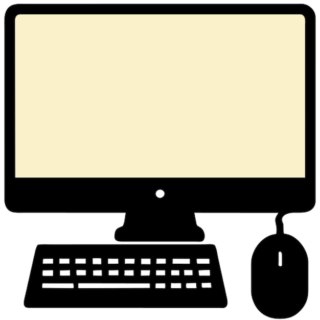 icono de la pantalla de la computadora y el ratón del teclado