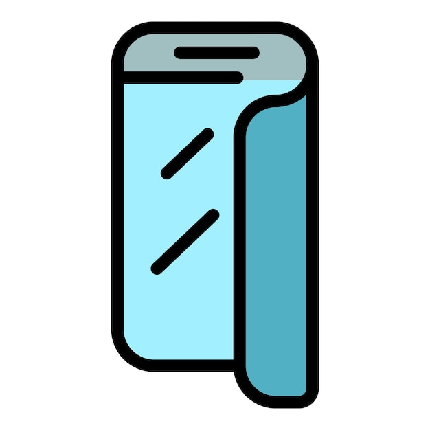 Icono de pantalla flexible de teléfono inteligente Contorno de pantalla flexible del teléfono inteligente Icono vectorial de color plano aislado
