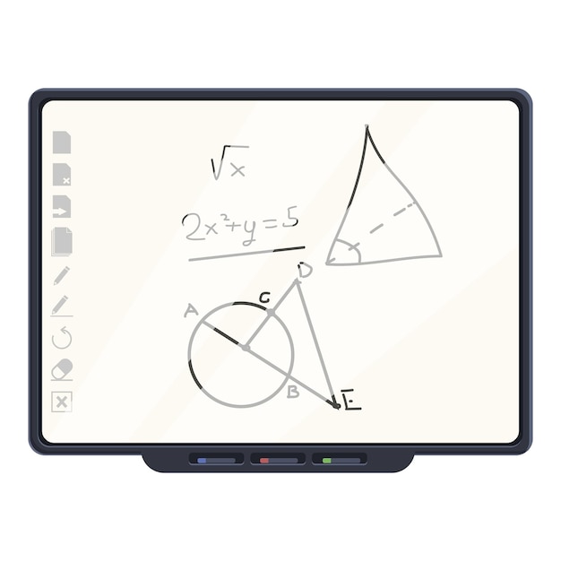 El icono de la pantalla interactiva del vector de dibujos animados Smart digital