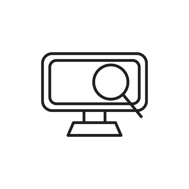 Icono de la pantalla de monitoreo de la computadora portátil Colección de arte de líneas delgadas