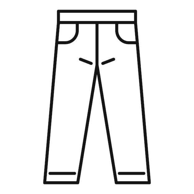 Icono de pantalones vaqueros Icono de vector de pantalones vaqueros de contorno para diseño web aislado sobre fondo blanco