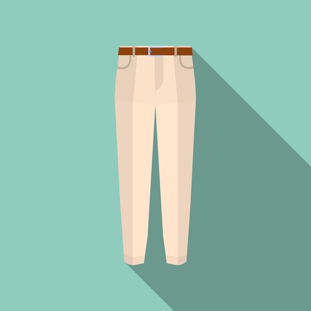 Vector icono de pantalones en verde pantalones modernos ilustración vectorial pantalones elegantes de algodón de moda con una larga sombra diseño plano vector